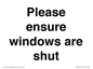 PV10513: Please ensure windows are shut