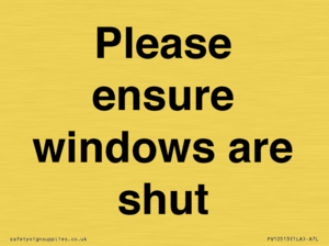 PV10513: Please ensure windows are shut