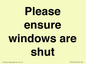 PV10513: Please ensure windows are shut