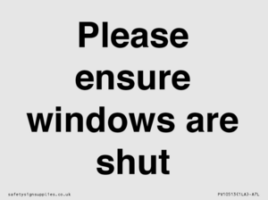 PV10513: Please ensure windows are shut