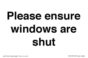 PV10513: Please ensure windows are shut