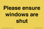 PV10513: Please ensure windows are shut
