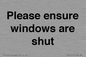 PV10513: Please ensure windows are shut