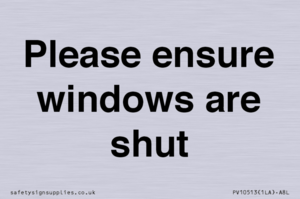 PV10513: Please ensure windows are shut