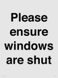 PV10513: Please ensure windows are shut