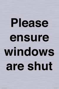 PV10513: Please ensure windows are shut