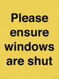 PV10513: Please ensure windows are shut