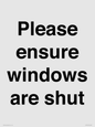 PV10513: Please ensure windows are shut