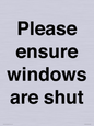 PV10513: Please ensure windows are shut