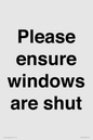 PV10513: Please ensure windows are shut
