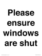 PV10513: Please ensure windows are shut