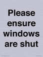 PV10513: Please ensure windows are shut