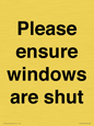 PV10513: Please ensure windows are shut