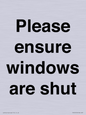 PV10513: Please ensure windows are shut