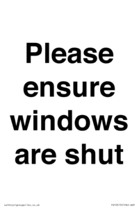 PV10513: Please ensure windows are shut