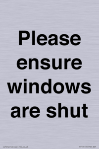 PV10513: Please ensure windows are shut