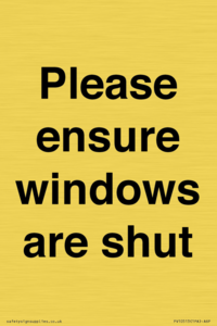 PV10513: Please ensure windows are shut