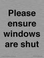 PV10513: Please ensure windows are shut