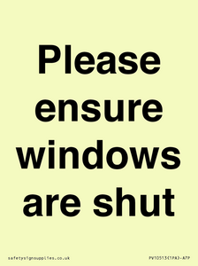PV10513: Please ensure windows are shut