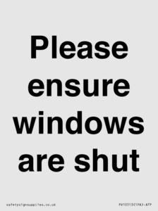 PV10513: Please ensure windows are shut