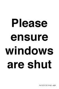 PV10513: Please ensure windows are shut