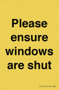 PV10513: Please ensure windows are shut