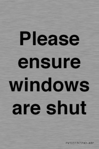 PV10513: Please ensure windows are shut