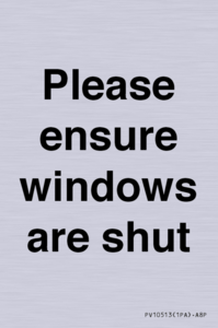 PV10513: Please ensure windows are shut
