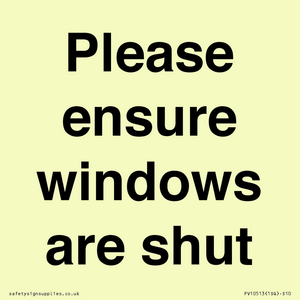 PV10513: Please ensure windows are shut
