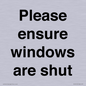 PV10513: Please ensure windows are shut