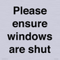 PV10513: Please ensure windows are shut