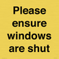 PV10513: Please ensure windows are shut