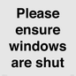 PV10513: Please ensure windows are shut