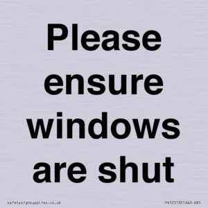 PV10513: Please ensure windows are shut