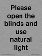 PV10515: Please open the blinds and use natural light