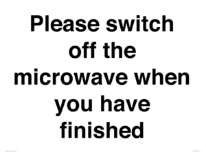 PV10517: Please switch off the microwave when you have finished