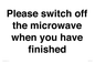 PV10517: Please switch off the microwave when you have finished