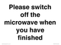 PV10517: Please switch off the microwave when you have finished