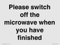 PV10517: Please switch off the microwave when you have finished