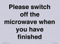 PV10517: Please switch off the microwave when you have finished