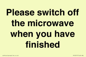 PV10517: Please switch off the microwave when you have finished