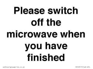 PV10517: Please switch off the microwave when you have finished