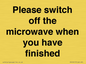 PV10517: Please switch off the microwave when you have finished