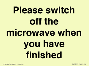 PV10517: Please switch off the microwave when you have finished
