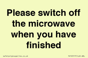 PV10517: Please switch off the microwave when you have finished