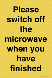 PV10517: Please switch off the microwave when you have finished