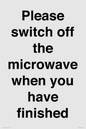 PV10517: Please switch off the microwave when you have finished