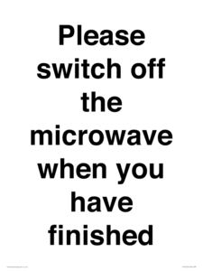 PV10517: Please switch off the microwave when you have finished