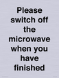 PV10517: Please switch off the microwave when you have finished