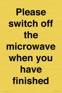PV10517: Please switch off the microwave when you have finished